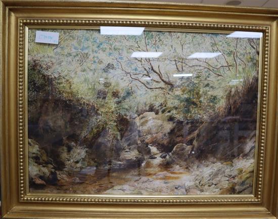 Thomas Unwins (1782-1857), watercolour, River scene through woodland, signed, 37 x 51cm